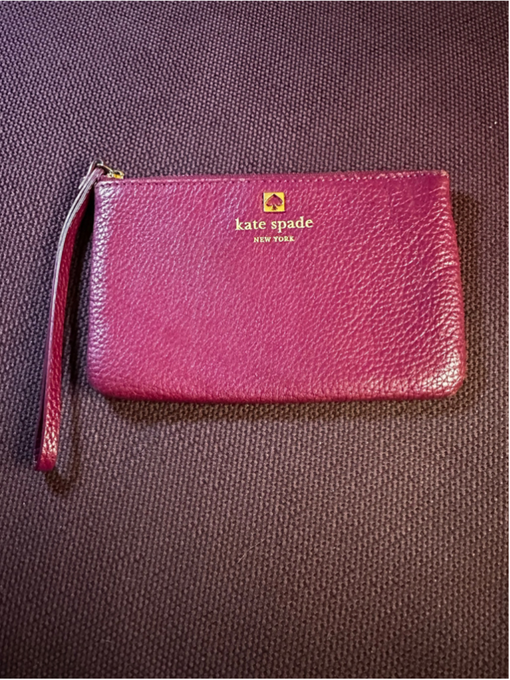 Kate Spade Purple and Gold Wristlet Zip Clutch